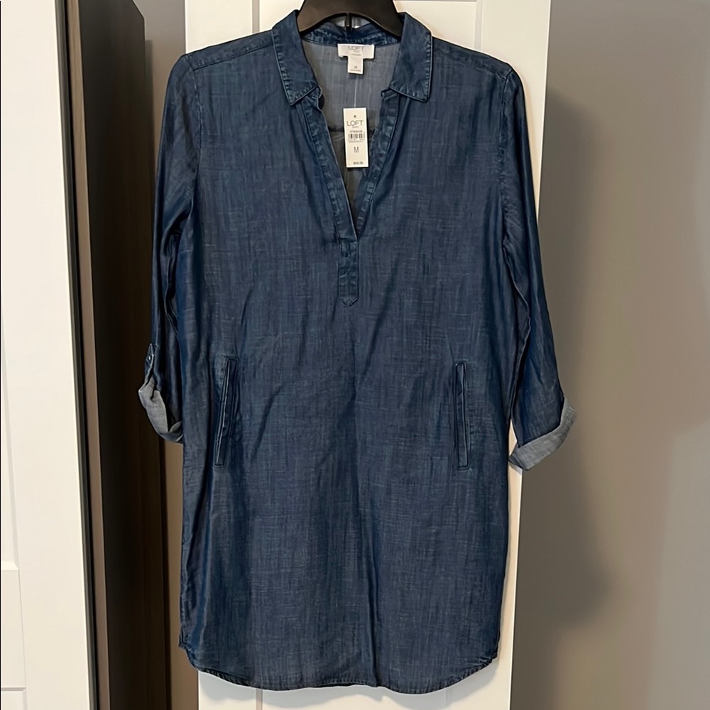 LOFT Blue Denim Dress